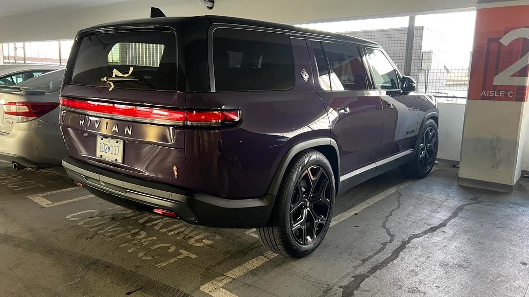 Rivian R1T R1S Purple Gen 2 Quad R1S Spotted. Debut seems likely soon... purple rivian r1s quad gen2