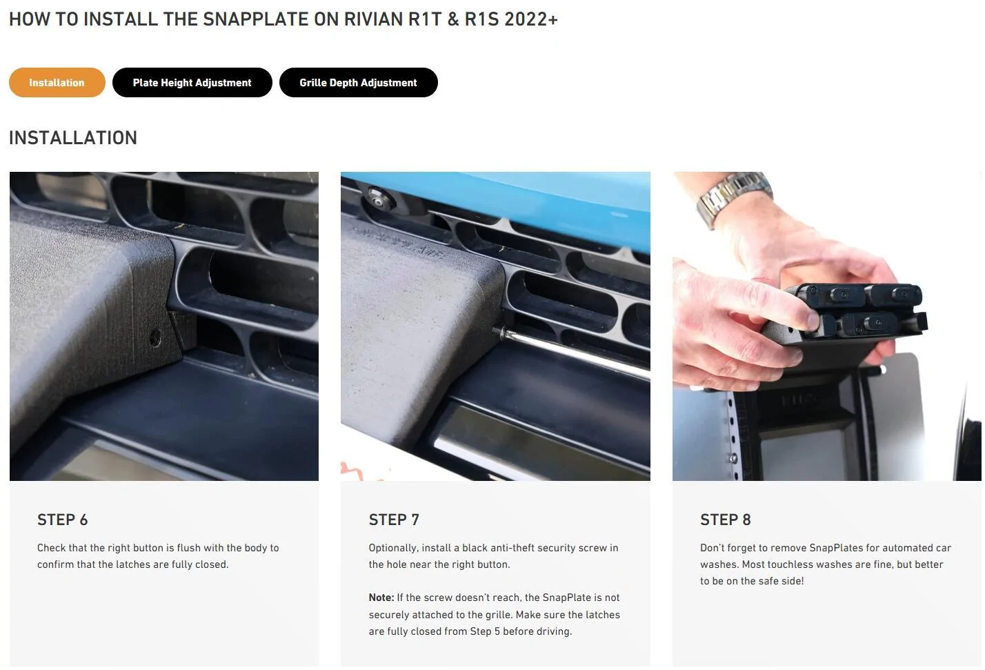 Rivian R1T R1S Aftermarket Front License Plate Holder Recommendations? 1736809931372-z8