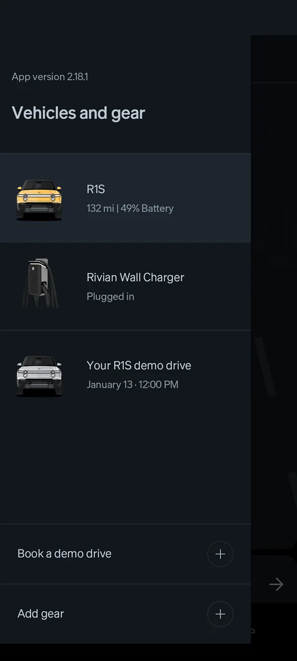 Rivian R1T R1S Demo Drive Reminder in app Screenshot_20250114-073736