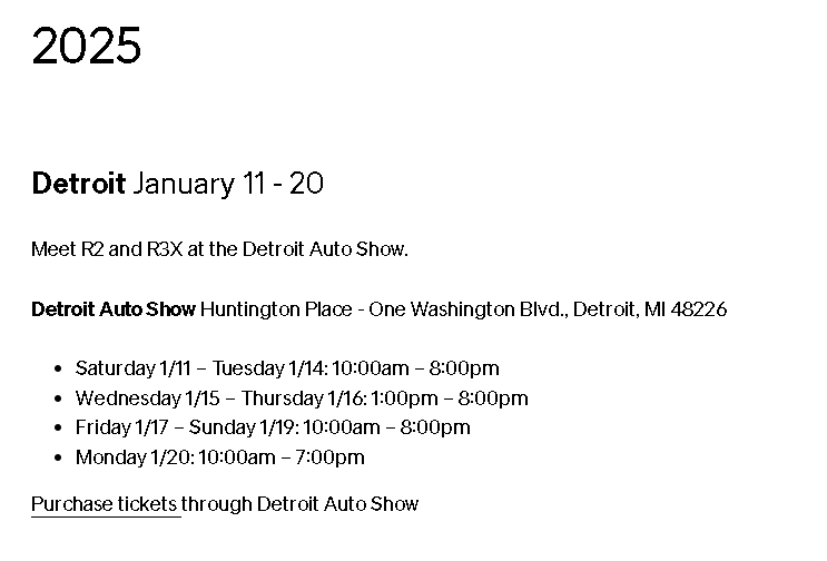 Rivian R1T R1S R2 @ 2025 Detroit Auto Show 1736883922478-d7