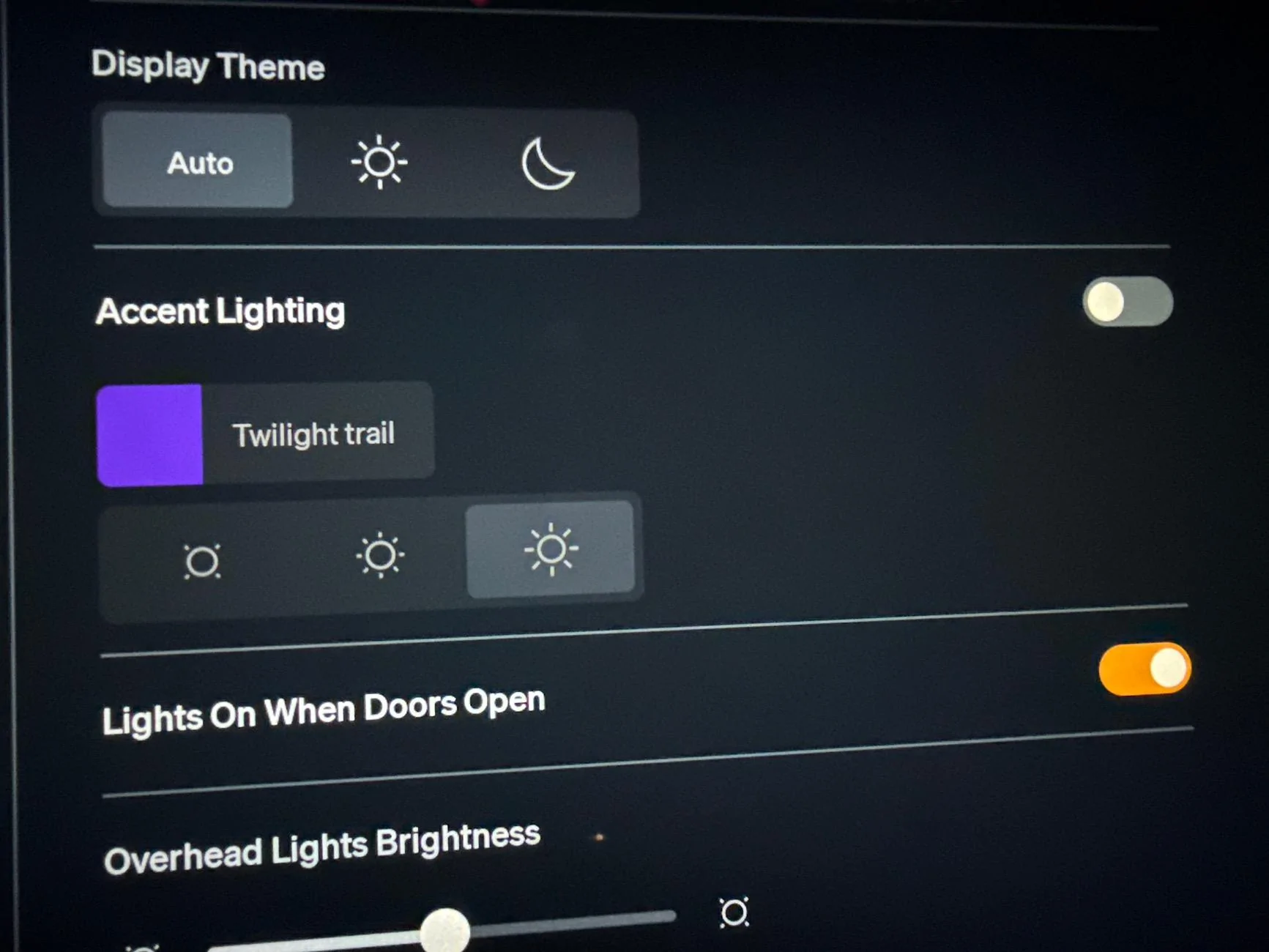 Rivian R1T R1S how to turn off interior accent lights when camping? imag