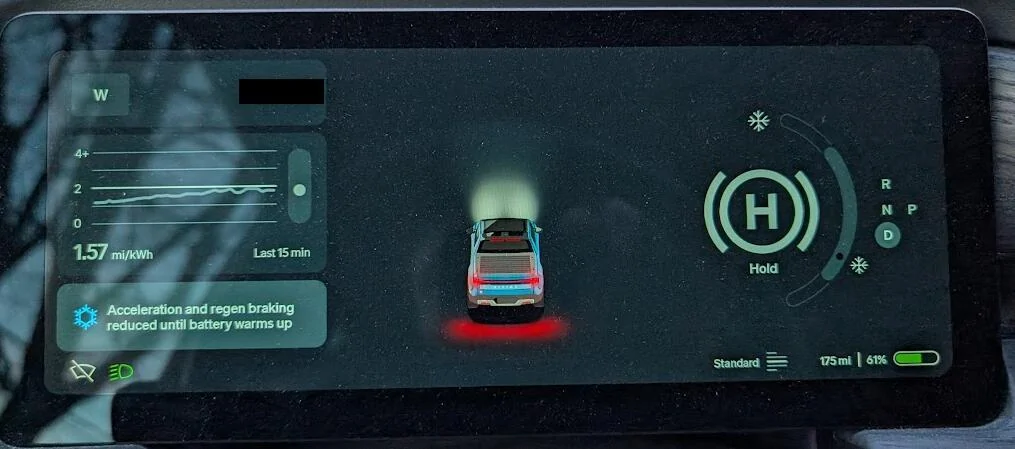 Rivian R1T R1S Battery temp of 15°F now appears to be where Rivian stops aggressively heating the battery 1736949082264-rz