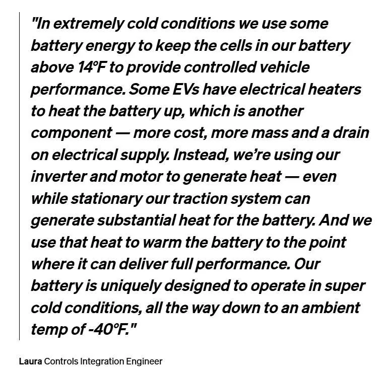 Rivian R1T R1S Battery temp of 15°F now appears to be where Rivian stops aggressively heating the battery r1-battery-quot