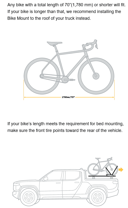 Rivian R1T R1S Can your bike be mounted over the R1T bed? [Bike Fitment Guide] Bike mount guidance.PNG