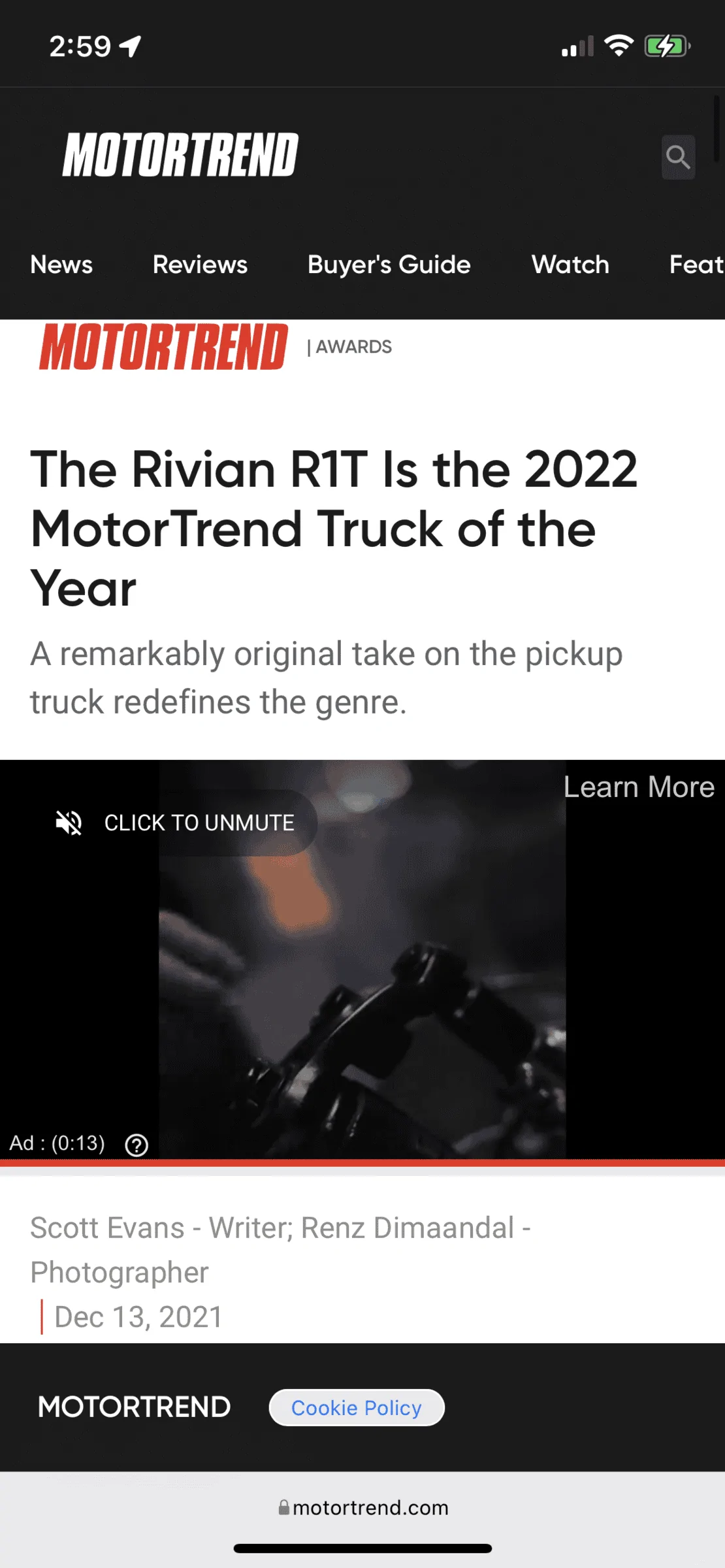 Rivian R1T R1S Rivian R1T is Motortrend Truck of the Year! F6B43AD3-85A3-453E-BBE7-B44AD907A1F6