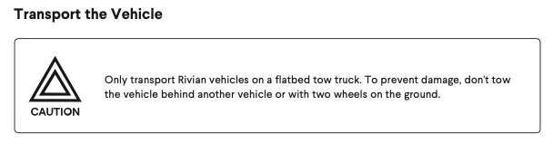 Rivian R1T R1S Flat towing  a Rivian 1639538082605