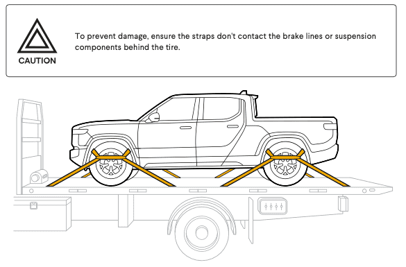 Rivian R1T R1S Flat towing  a Rivian 1639538139060