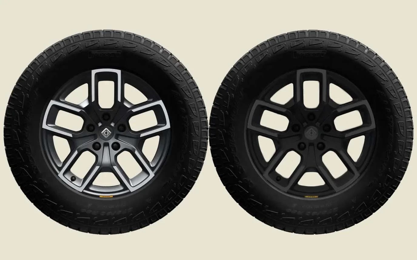Rivian R1T R1S Anyone else wonder why the regular All-terrain wheels aren't offered in a dark option? Untitled-1