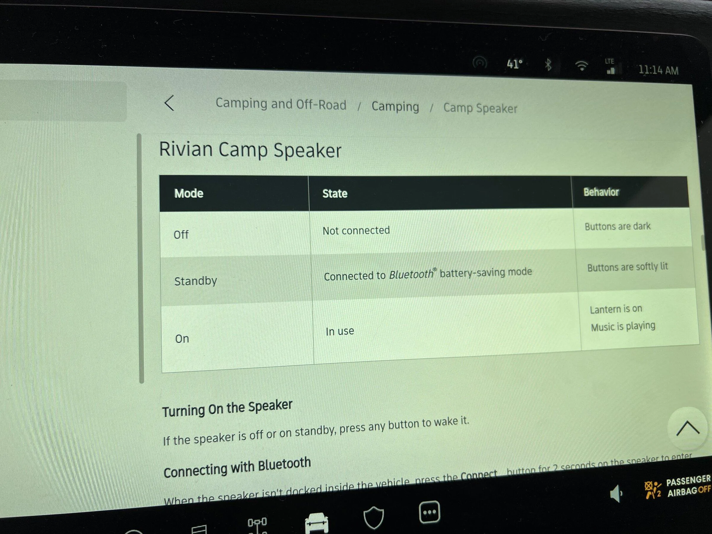 Rivian R1T R1S Rivian Camp Speaker menus / operation details F0D3BF07-7239-43D9-95BB-FCF9468260EA