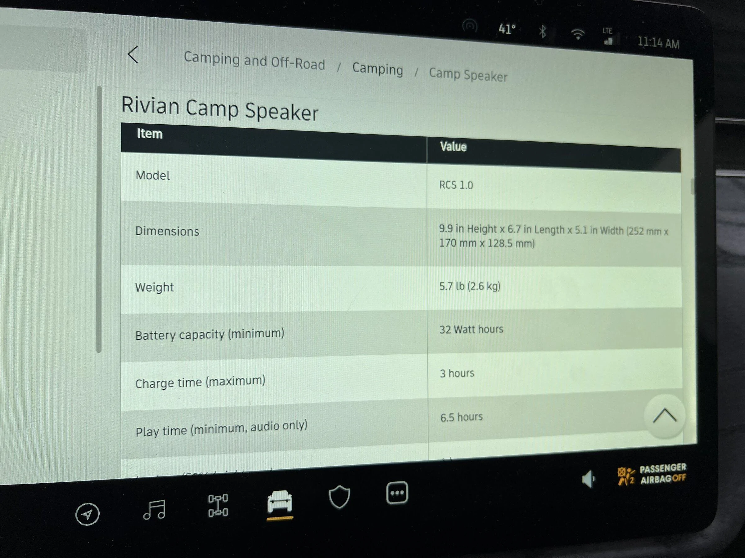 Rivian R1T R1S Rivian Camp Speaker menus / operation details D679B42F-5595-4B58-B644-B9FD6D5D17C8