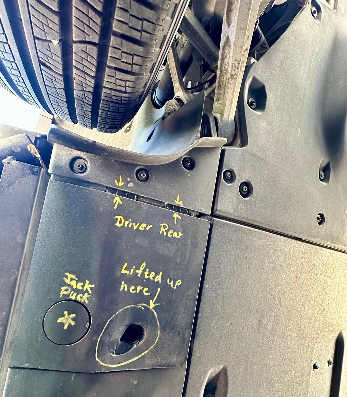 Rivian R1T R1S If you’re letting a tire shop work on your Rivian, watch them like a hawk! Rivian Incorrect Lifting Location