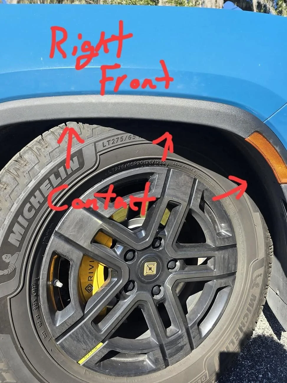 Rivian R1T R1S Passenger side lower than driver side. FB_IMG_1736448894383
