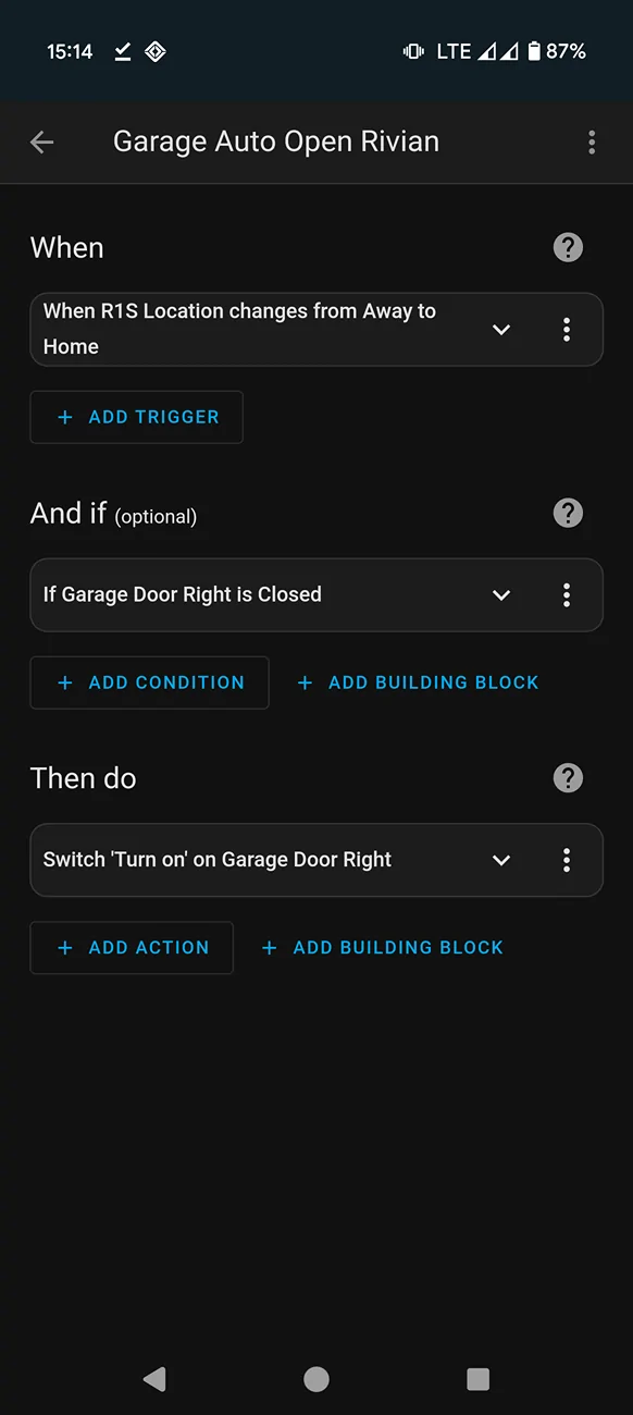 Rivian R1T R1S Quality of Life Improvements with Home Assistant Automation Tasks Screenshot_20250119-151455