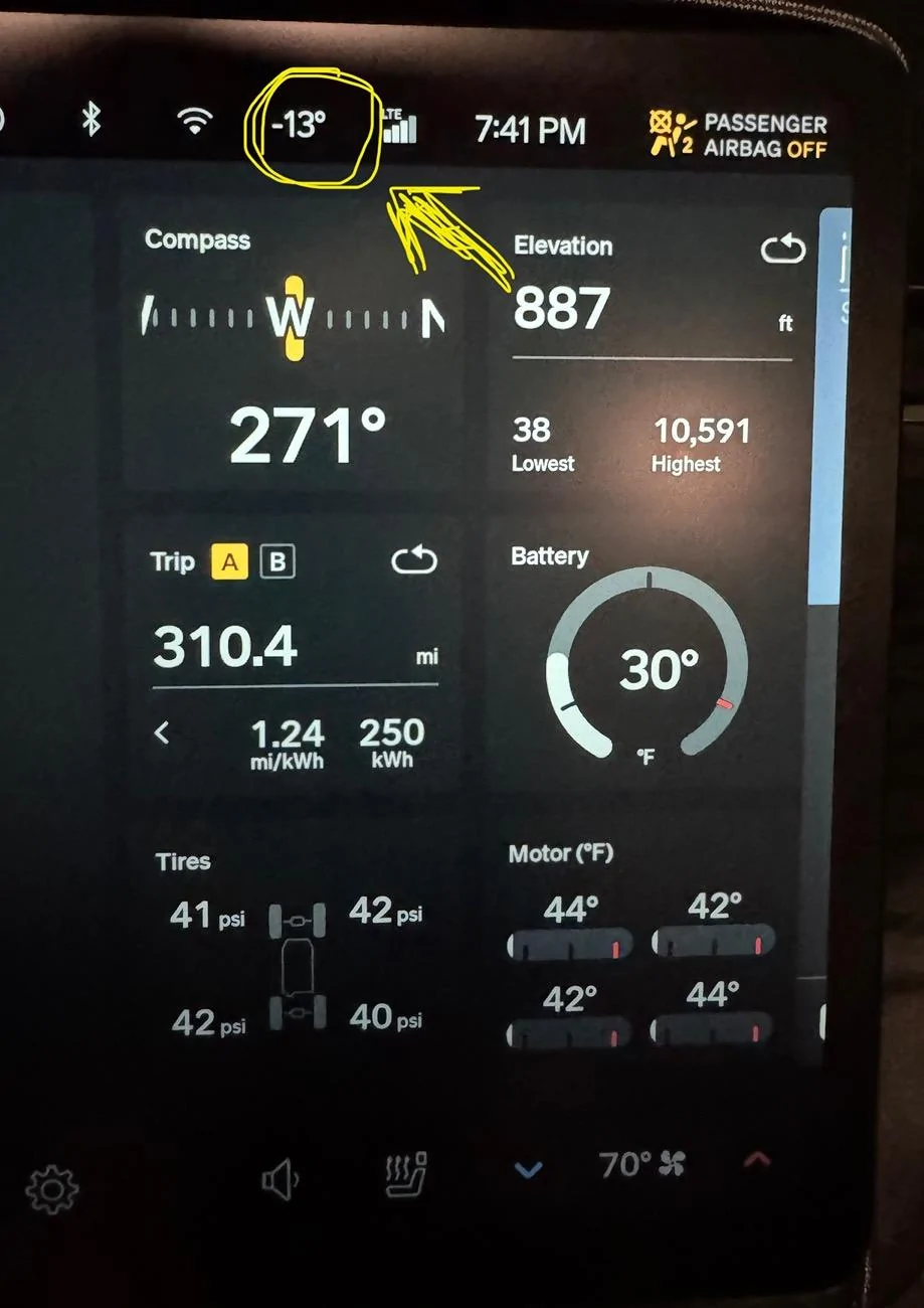 Rivian R1T R1S Very cold temperature range report - part II - with pics and data! IMG_6738