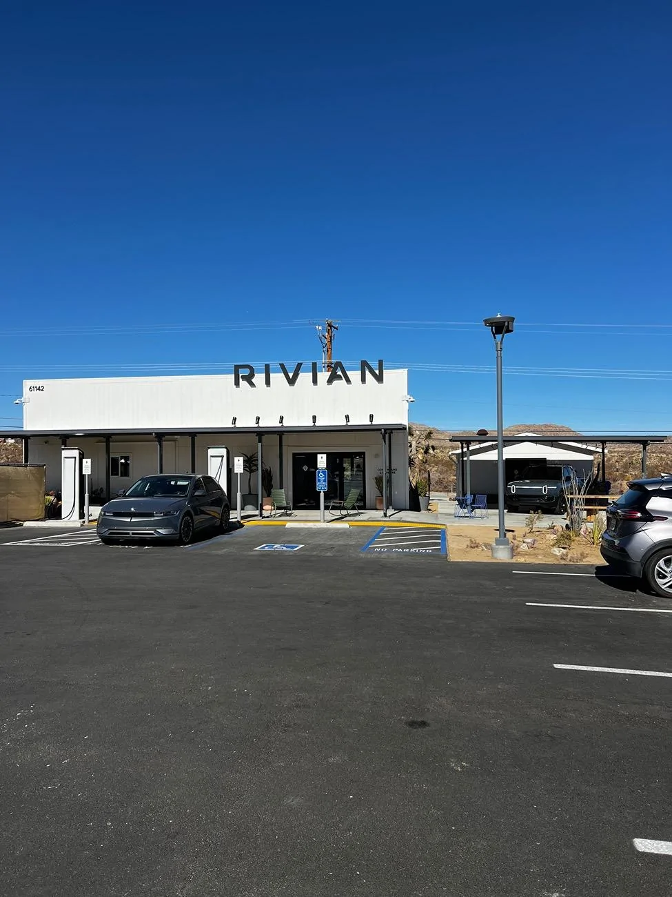 Rivian R1T R1S Thank you Rivian Joshua Tree Charging Outpost, from a wildfire evacuee (Mach-E owner) IMG_5789