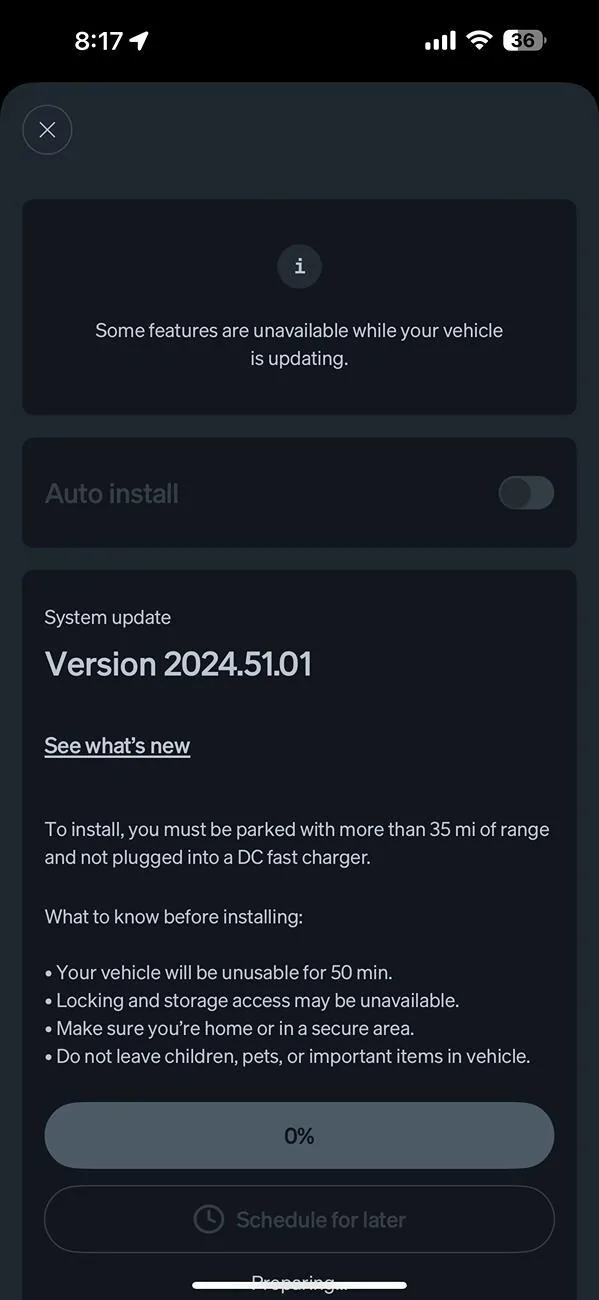 Rivian R1T R1S 2024.51.0 spotted IMG_4561