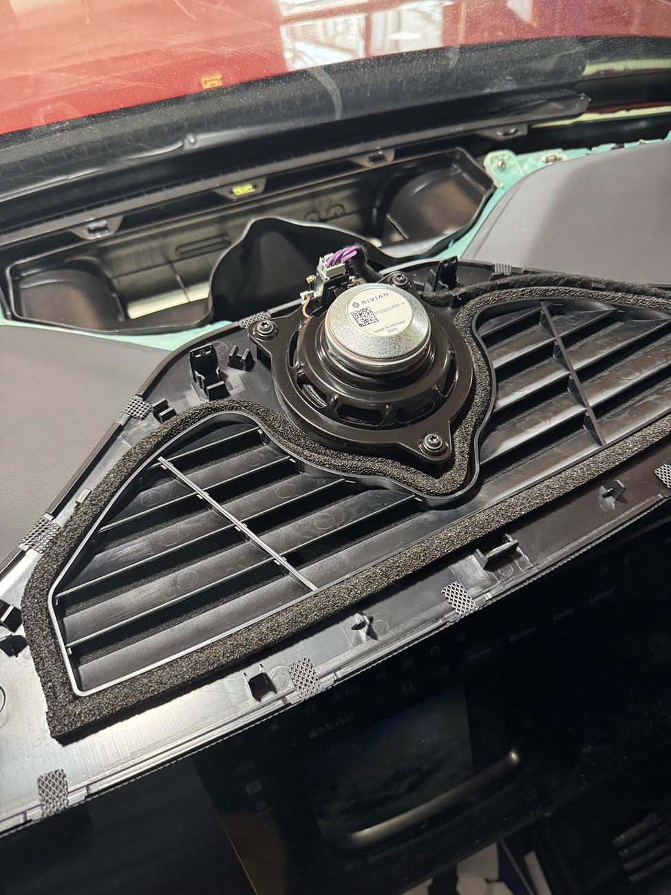 Rivian R1T R1S Dash rattle mitigation - dash disassemble DIY IMG_1820