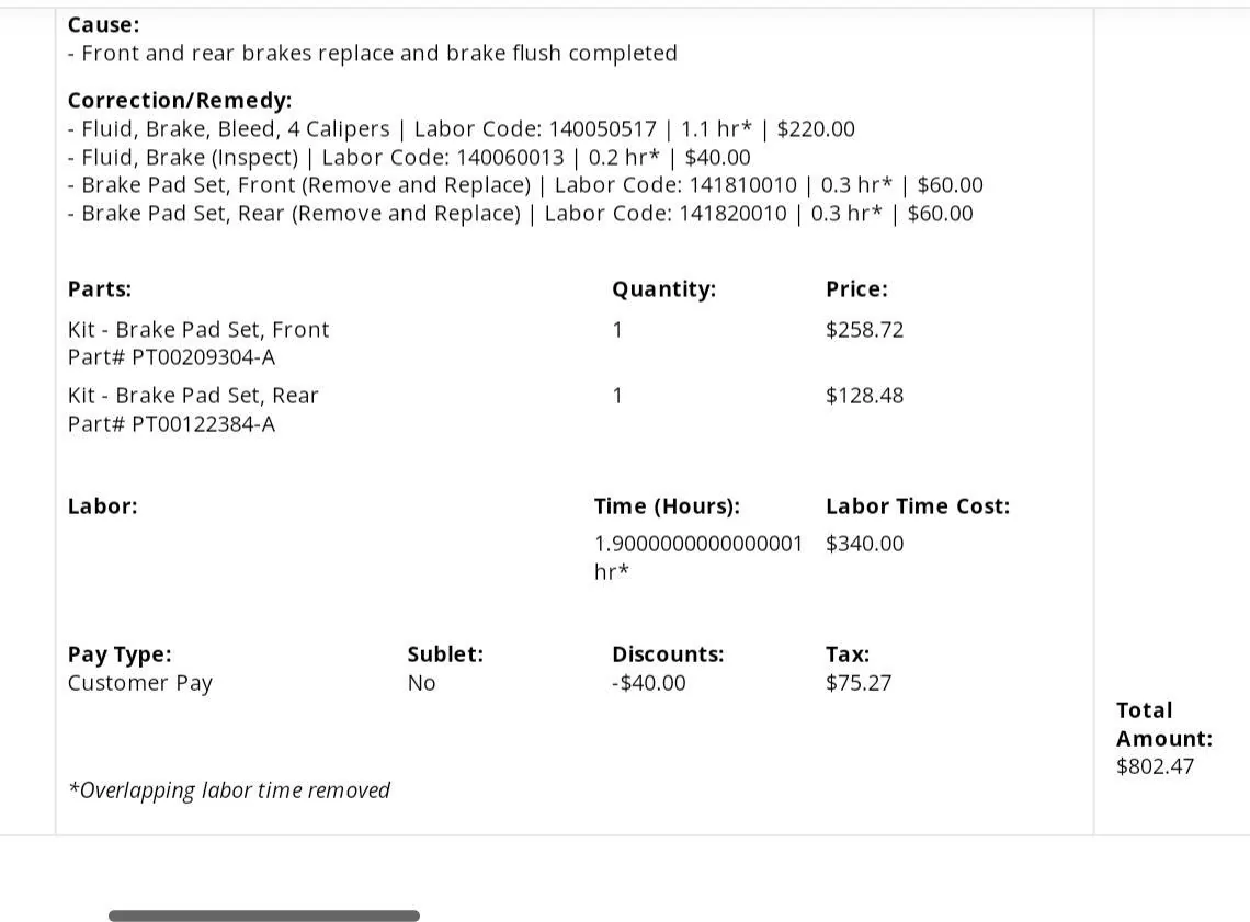 Rivian R1T R1S Brake Pad Replacement Cost ? 1000002205