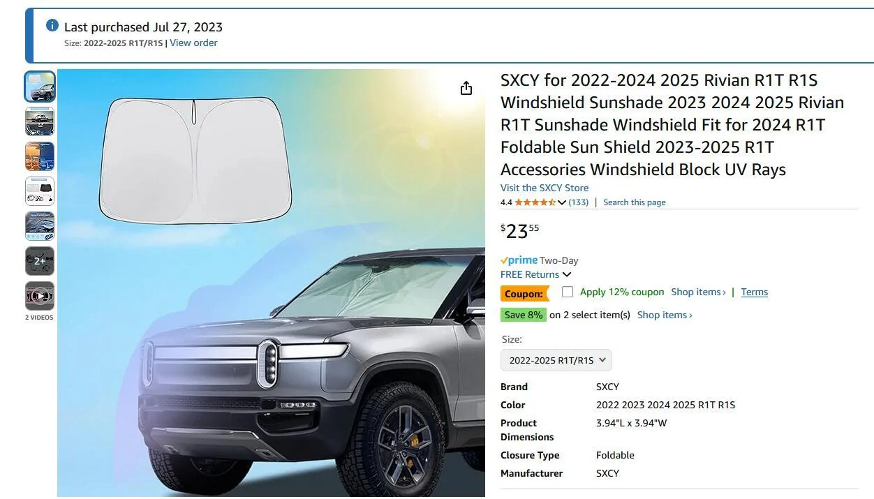 Rivian R1T R1S Gear Shop - $125 for a Sun Shade!? 1738005011564-1l