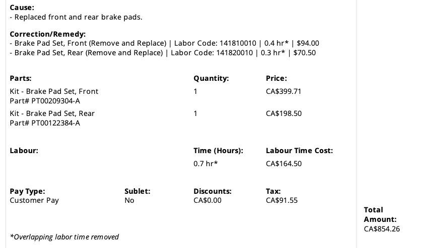 Rivian R1T R1S Brake Pad Replacement Cost ? 1738030921080-8l