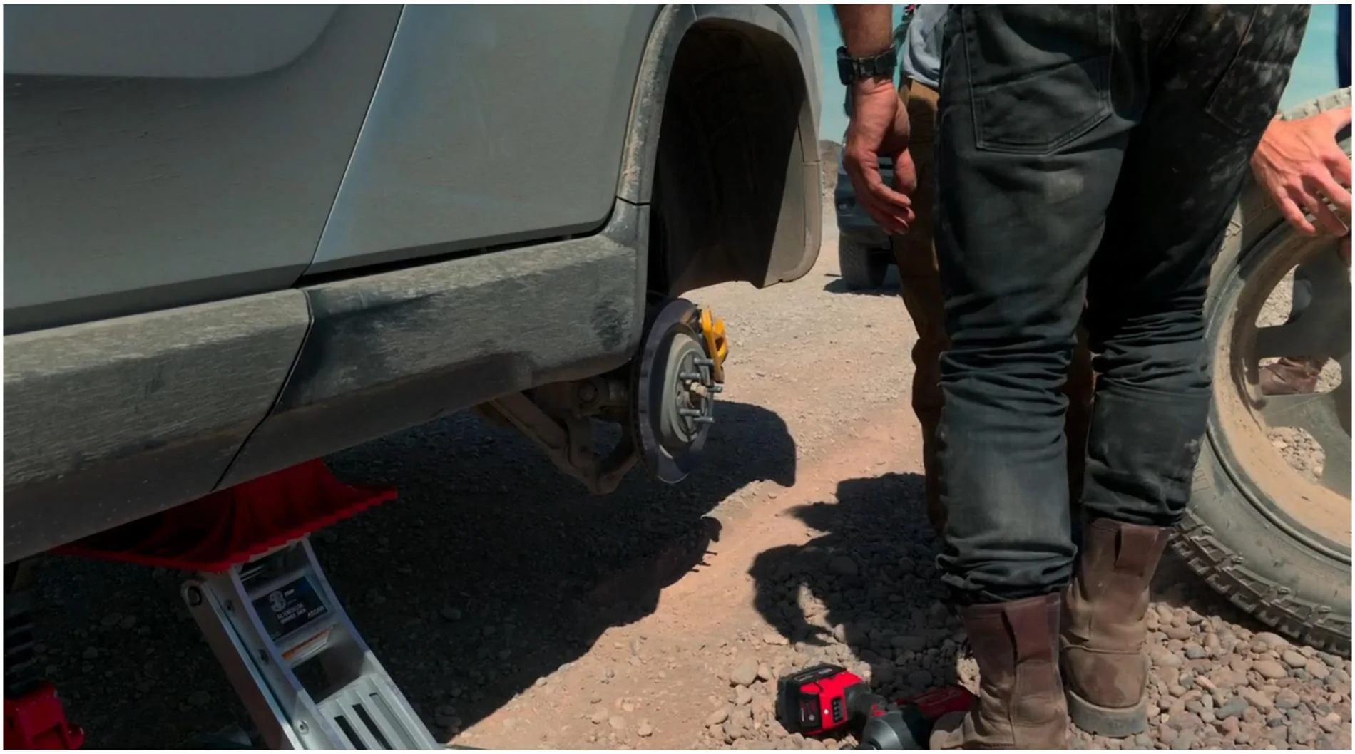 Rivian R1T R1S Reminiscence: Photos of Rivian R1T Prototypes in the Documentary, "Long Way Up" (2020) 12. Jammed Rear Brake - Argentina - 1