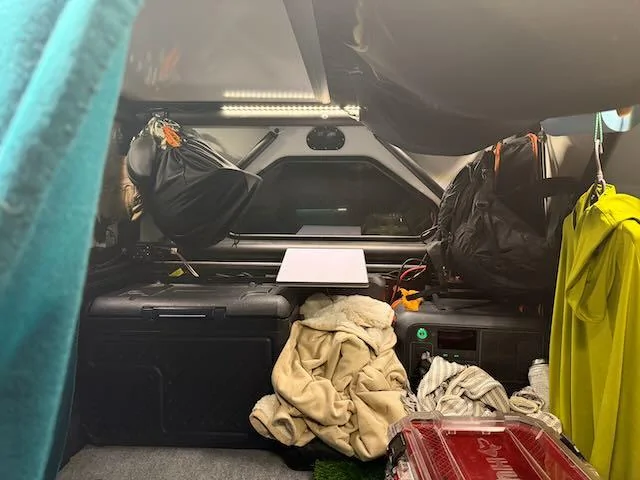 Rivian R1T R1S Recent project: modifying bed for cozy stealth camping in my R1T GFC camper IMG_2068