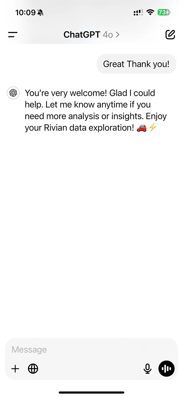 Rivian R1T R1S Analyze your Rivian's data with ChatGPT AI IMG_0504