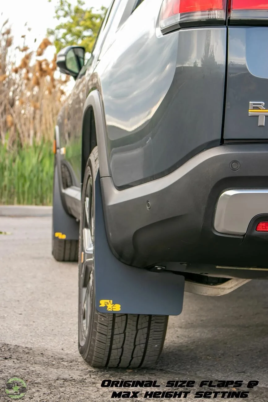 Rivian R1T R1S Definitely a big "NO" to mud flaps on the Rivian! Original Size Max Height Setting