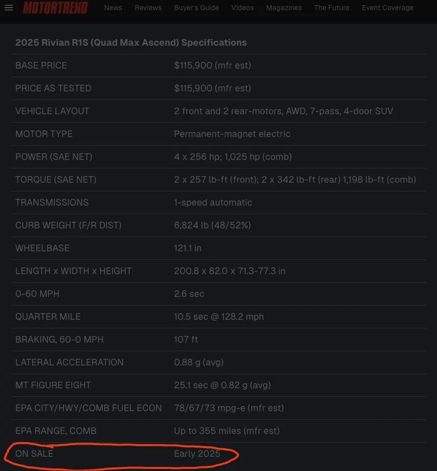 Rivian R1T R1S Gen 2 quad release date. 1738618803599-8