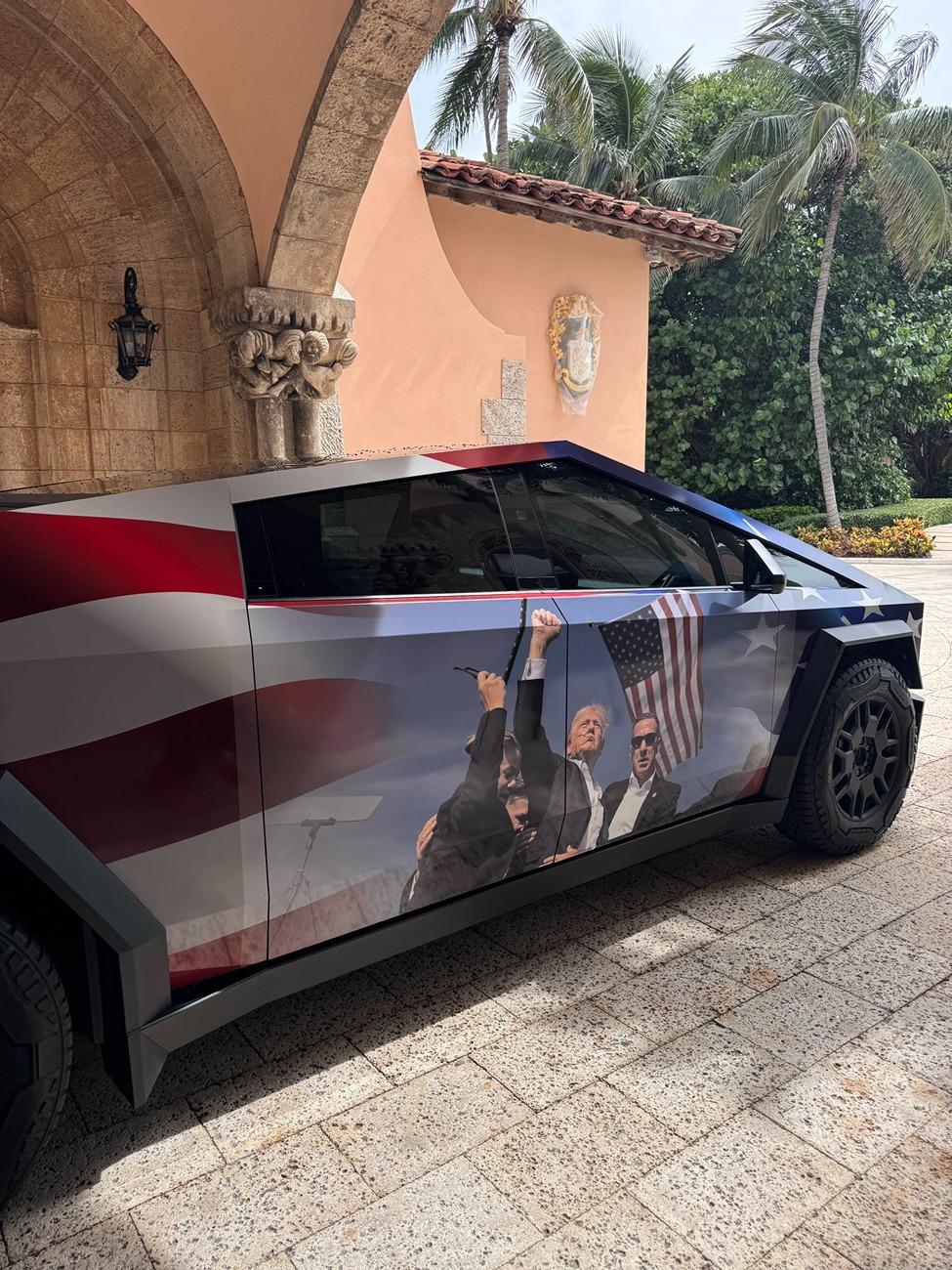 Rivian R1T R1S Another CyberStuck rescue… Donal-Trump-Adin-Ross-Custom-Wrapped-Cybertruck