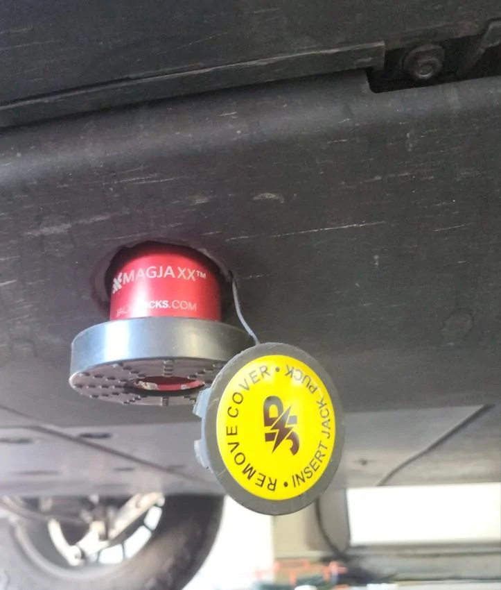 Rivian R1T R1S PRODUCT UPDATE! YELLOW Jack Point Identifier w/3M Adhesive $13.95 Yellow Emblem 2