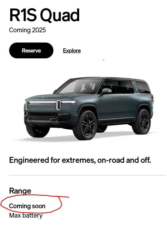 Rivian R1T R1S When will R1S Quad be available for ordering???? Getting irritated with Rivian... 1738868008591-i