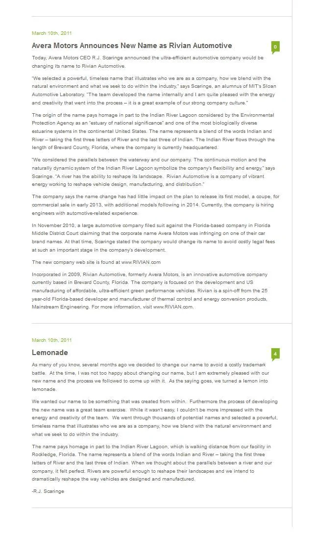 Rivian R1T R1S A History of Rivian (via its webpage) - Part 1 3