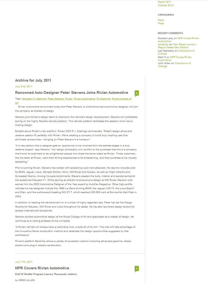 Rivian R1T R1S A History of Rivian (via its webpage) - Part 1 8