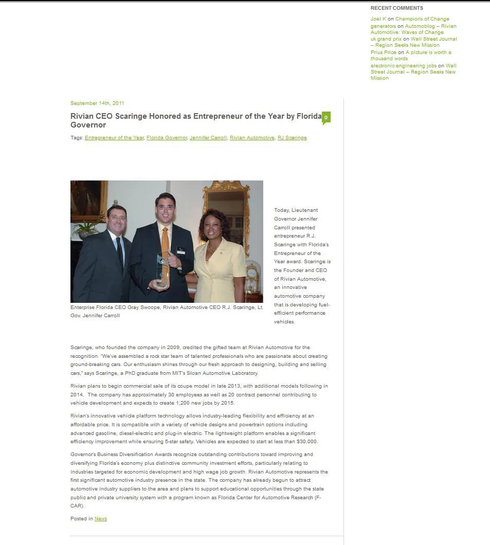 Rivian R1T R1S A History of Rivian (via its webpage) - Part 1 15