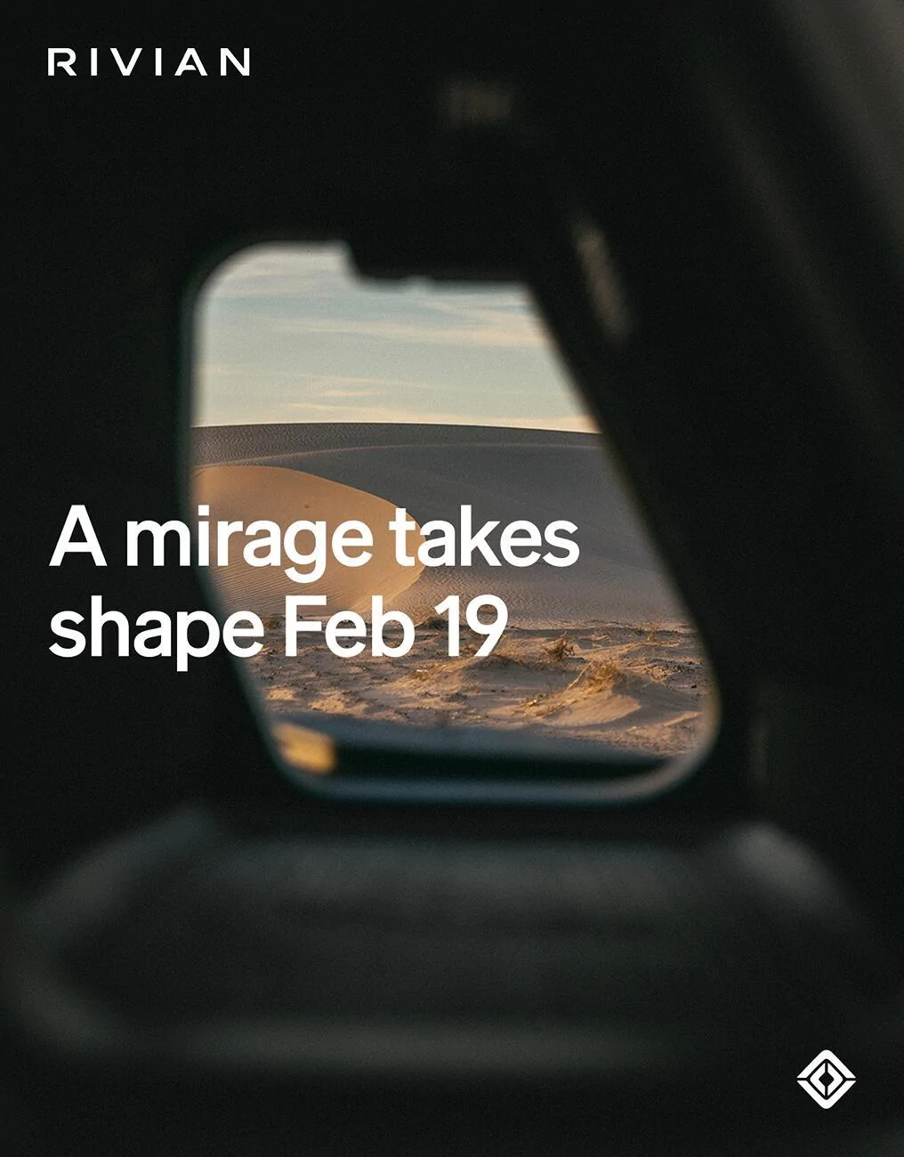 Rivian R1T R1S "A mirage take shape Feb 19" - Rivian teasers [for new California Dune color?] 1739297252899-0s