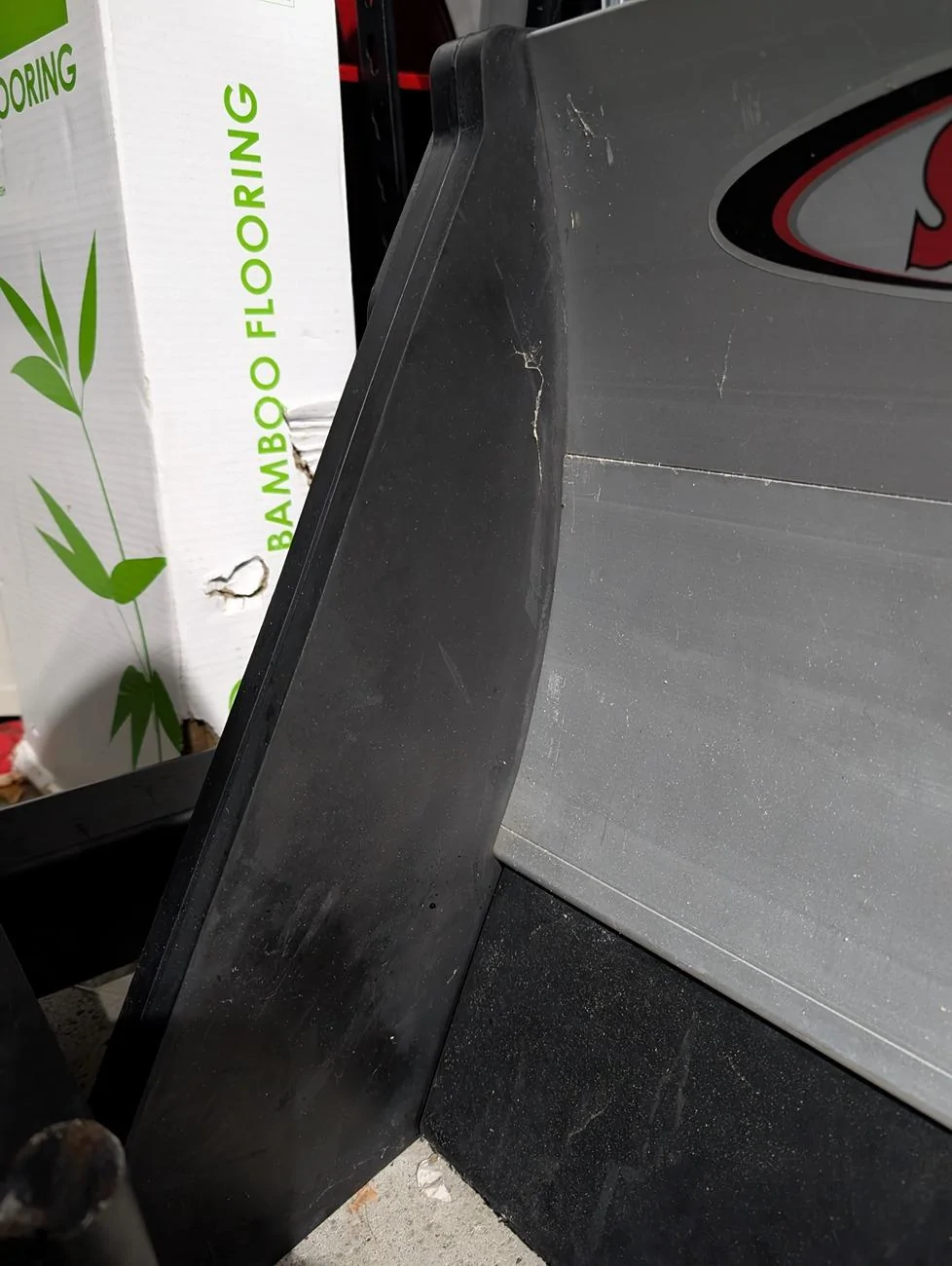 Rivian R1T R1S Snowsport HD Snow Plow mounted on rear hitch of R1T blade-sid