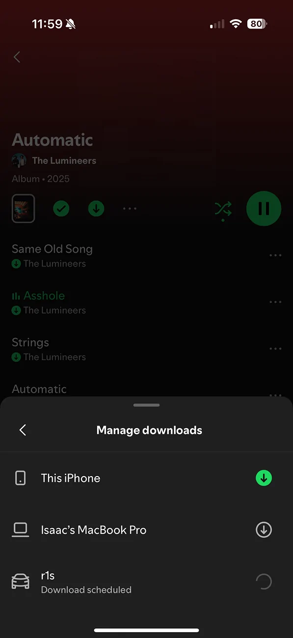 Rivian R1T R1S Solution: Downloading Music on Spotify IMG_0779