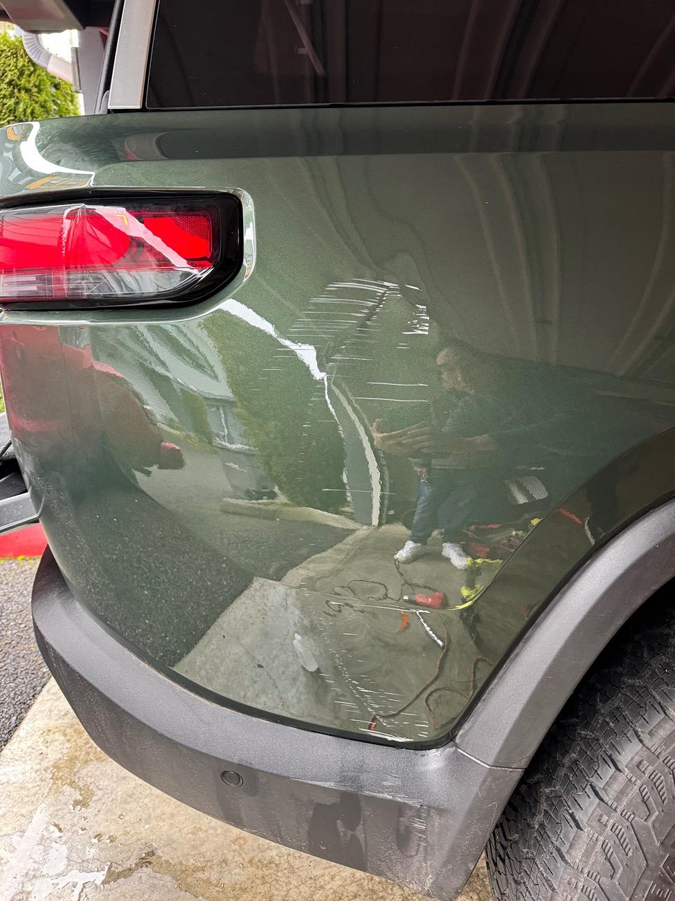 Rivian R1T R1S Concrete pillar wins. Need paint advice IMG_0035