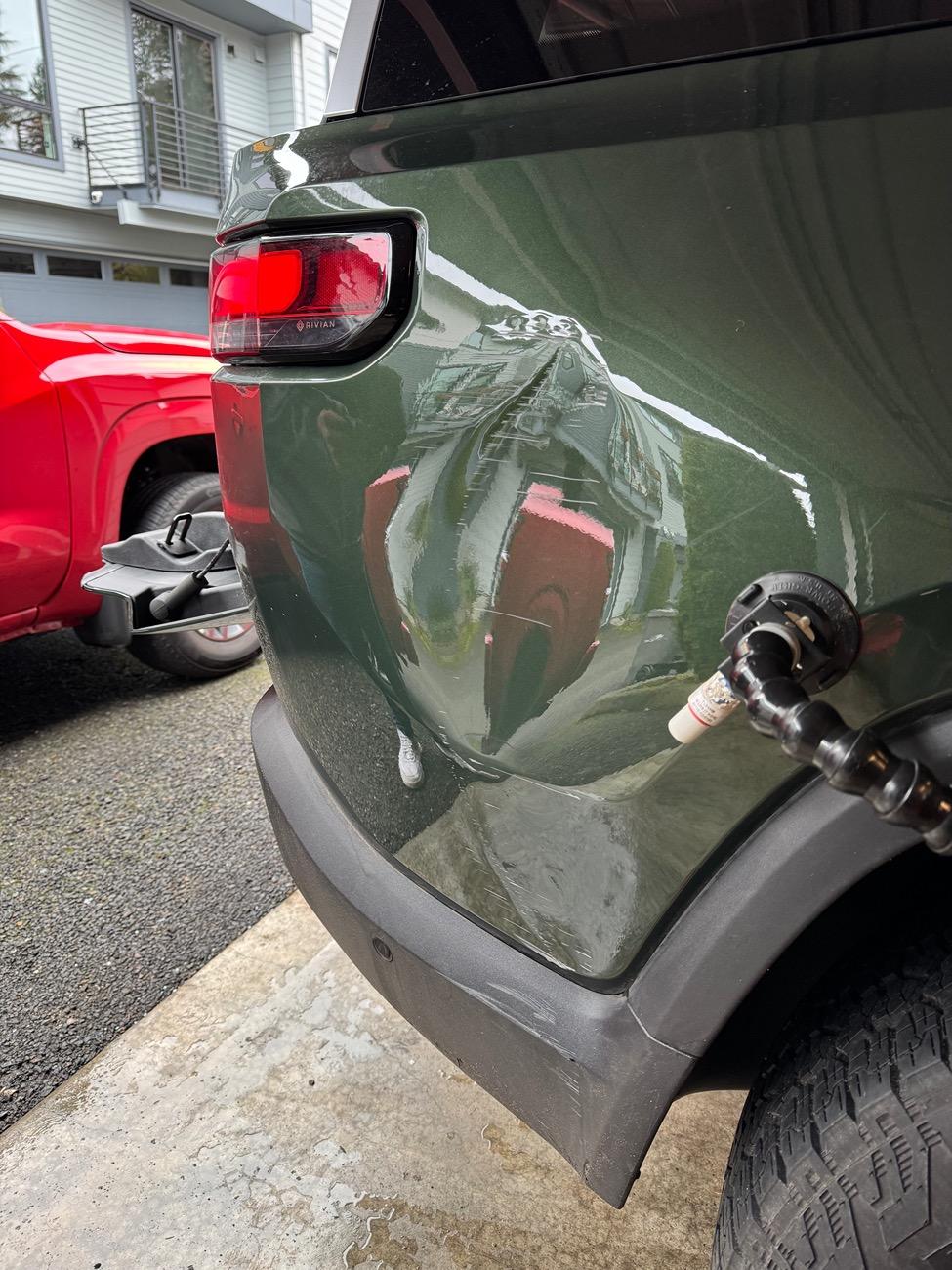 Rivian R1T R1S Concrete pillar wins. Need paint advice IMG_0028
