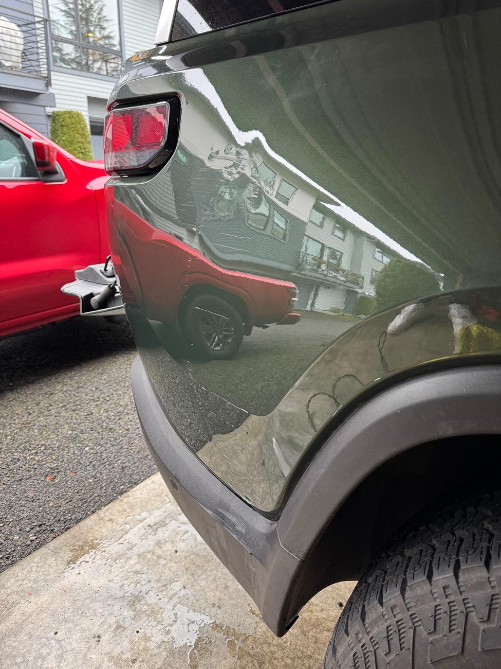 Rivian R1T R1S Concrete pillar wins. Need paint advice IMG_0036