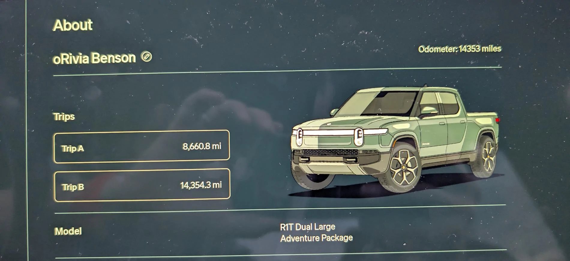 Rivian R1T R1S Trip Millage higer than Odometer 1000001260
