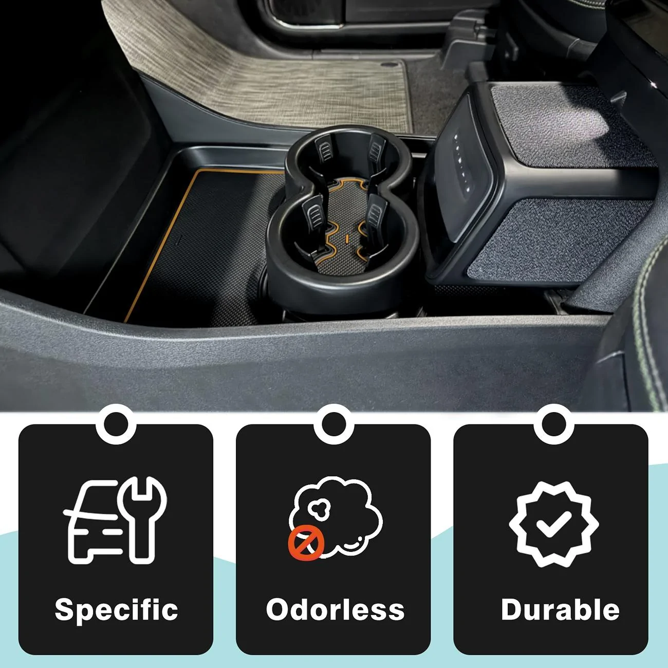Rivian R1T R1S New Launch: BestEvMod Gen 2 Lower Center Console Organizer Tray (Yellow) 5