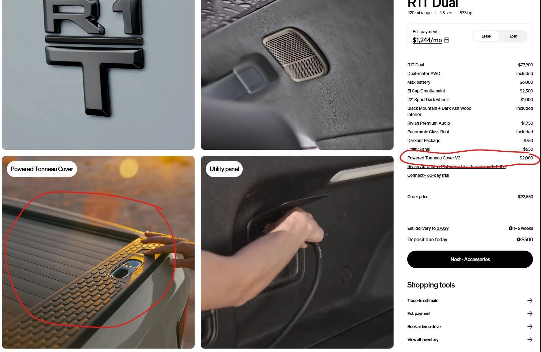 Rivian R1T R1S Rollup "Powered Tonneau Cover V2" available option on some 2025 models now 1740835307829-u0