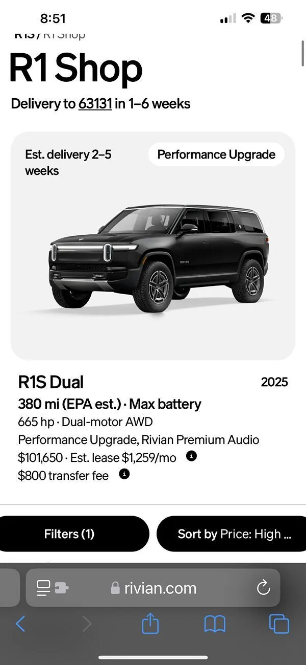 Rivian R1T R1S Tire recommendation for R1S Dual / Max Battery? IMG_2656