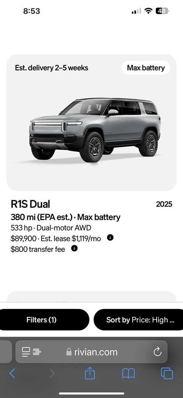 Rivian R1T R1S Tire recommendation for R1S Dual / Max Battery? IMG_2657