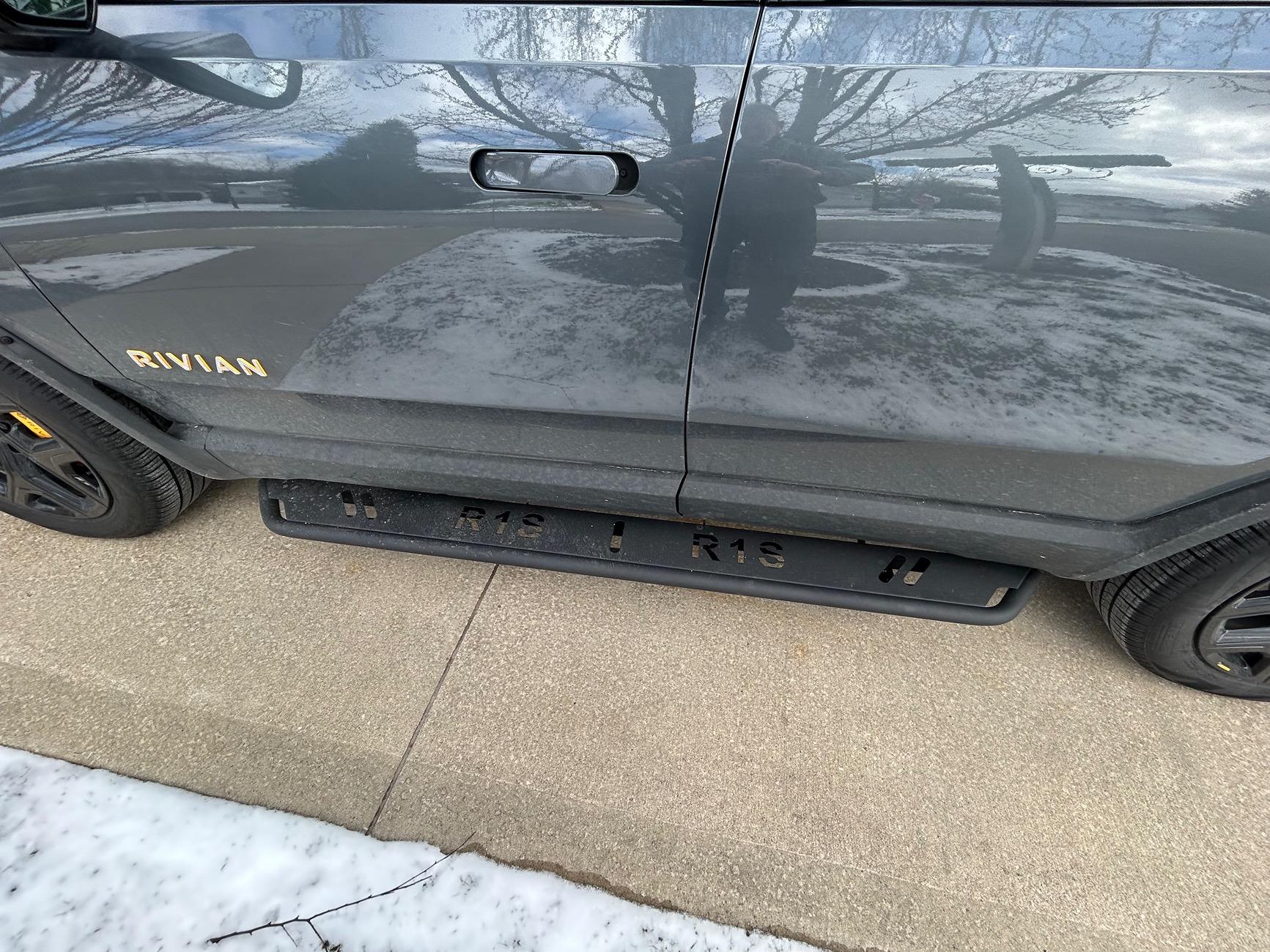 Rivian R1T R1S New EVBase running boards installed IMG_4517