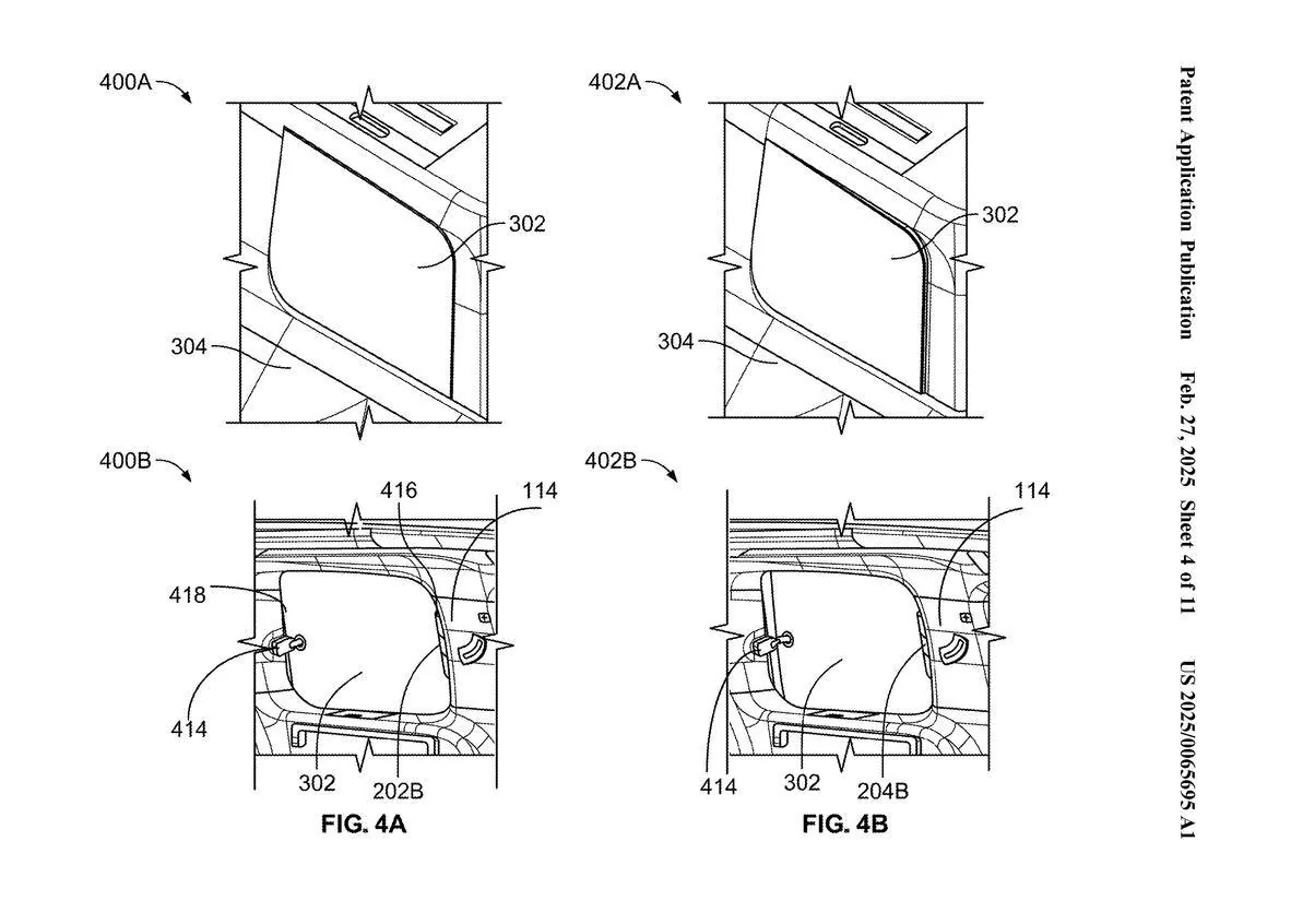 Rivian R1T R1S R2's Pop-Out Rear Quarter Windows may also be removable (patent) 1741097915627-jd