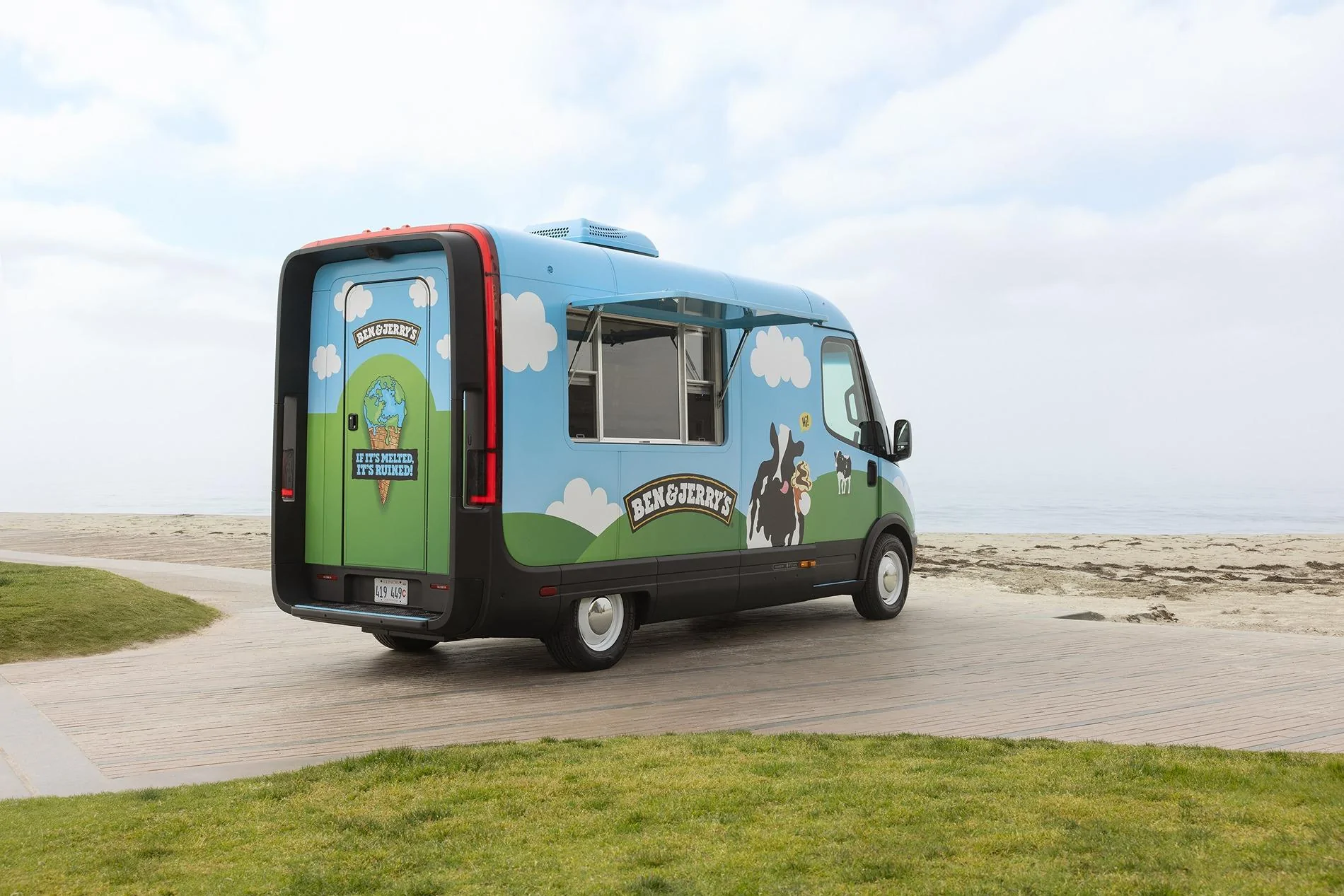 Rivian R1T R1S Cow Van: Ben & Jerrys Rivian Ice Cream Vans Unveiled [Video Added] GlOfpIfXUAAwBGs