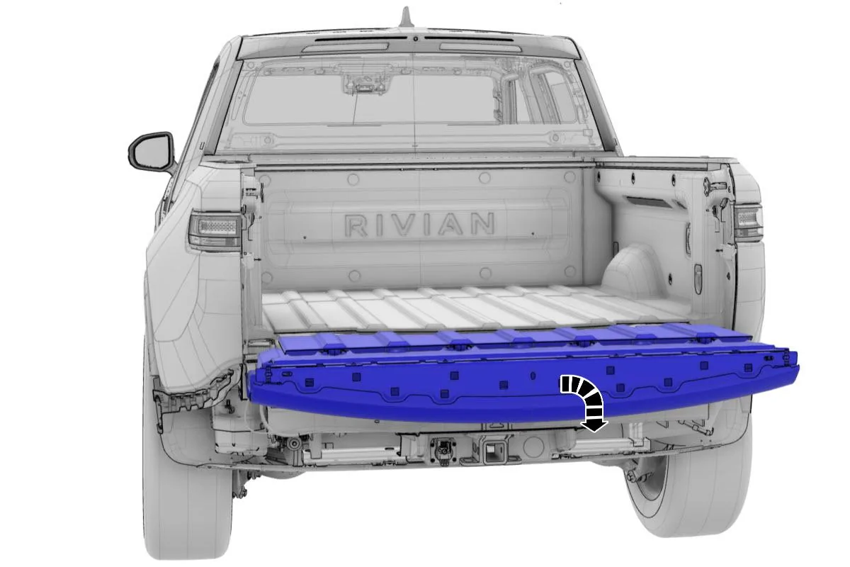 Rivian R1T R1S Pickup bed top trim removal 1000002960